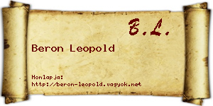 Beron Leopold névjegykártya